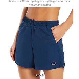 Patagonia baggies- 4inch inseam, blue, large